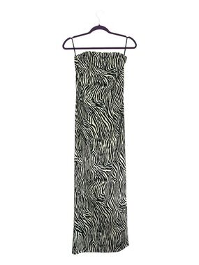Vtg Y2K Jessica McClintock Gunne Sax Zebra Strapless Maxi Dress Size 5 (Small)